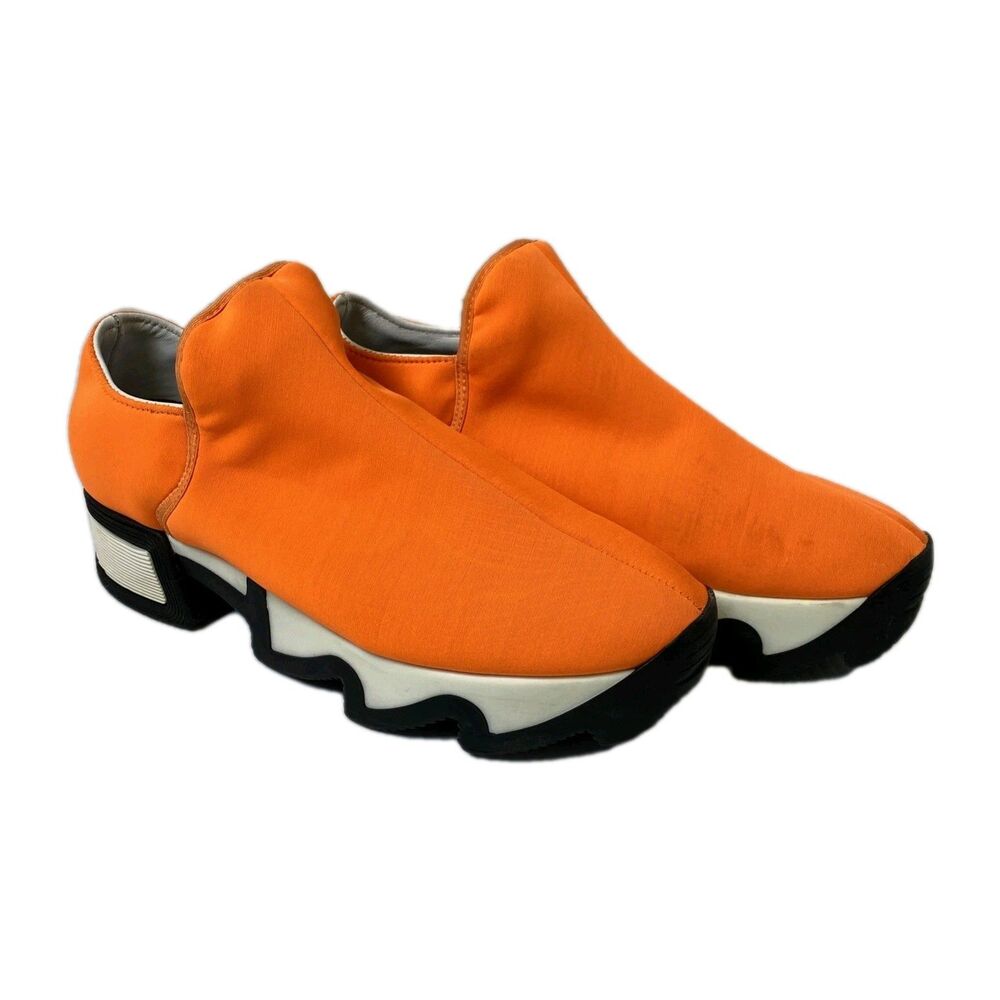 IRI NYC  - Sz  37.5 (US 7)  - Neoprene Sneakers Neon Orange Cartoon Shoes